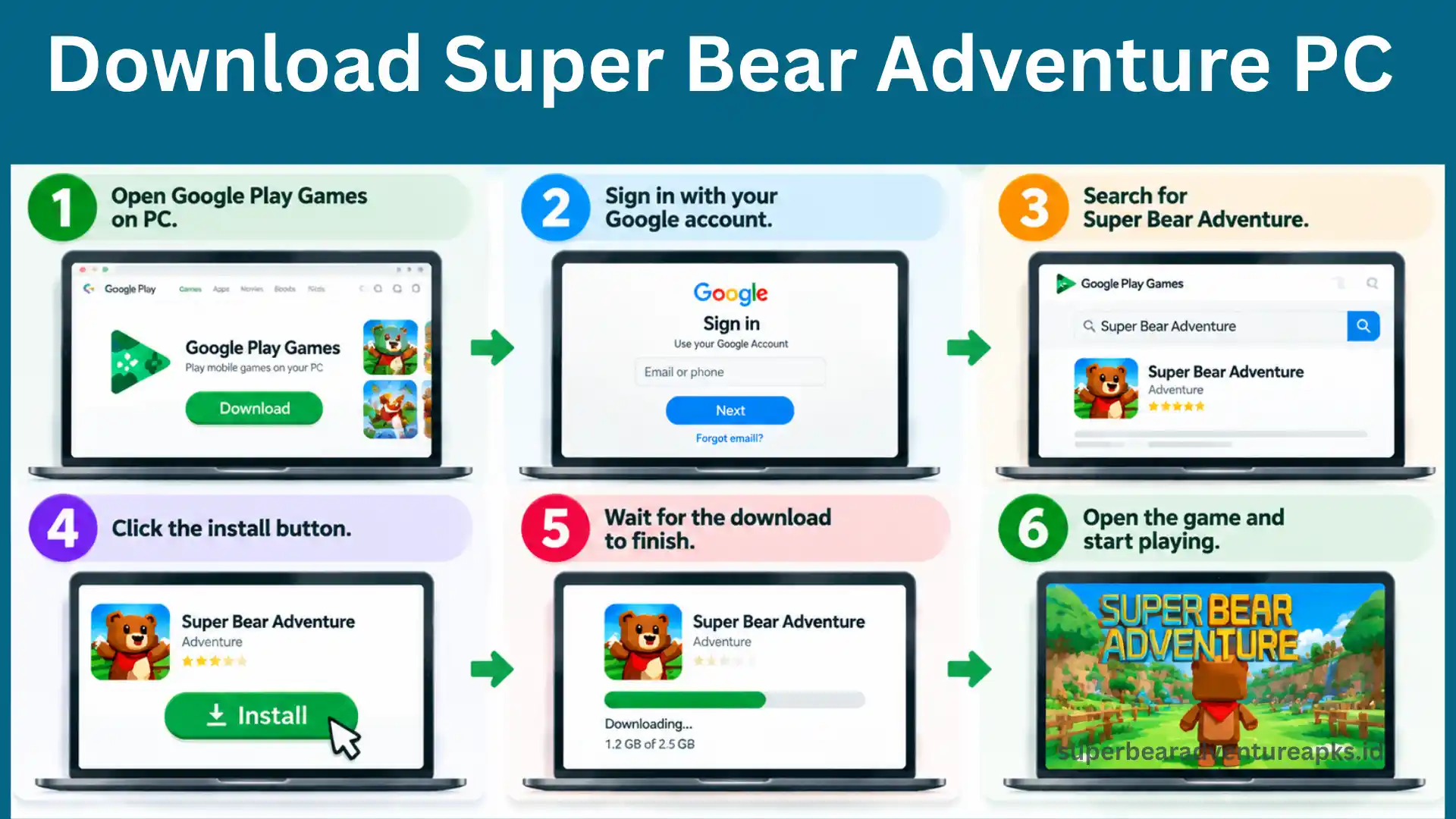 Super Bear Adventure PC Download and Play on Windows & Mac 2 Super Bear Adventure PC Download for Windows 10 and 11