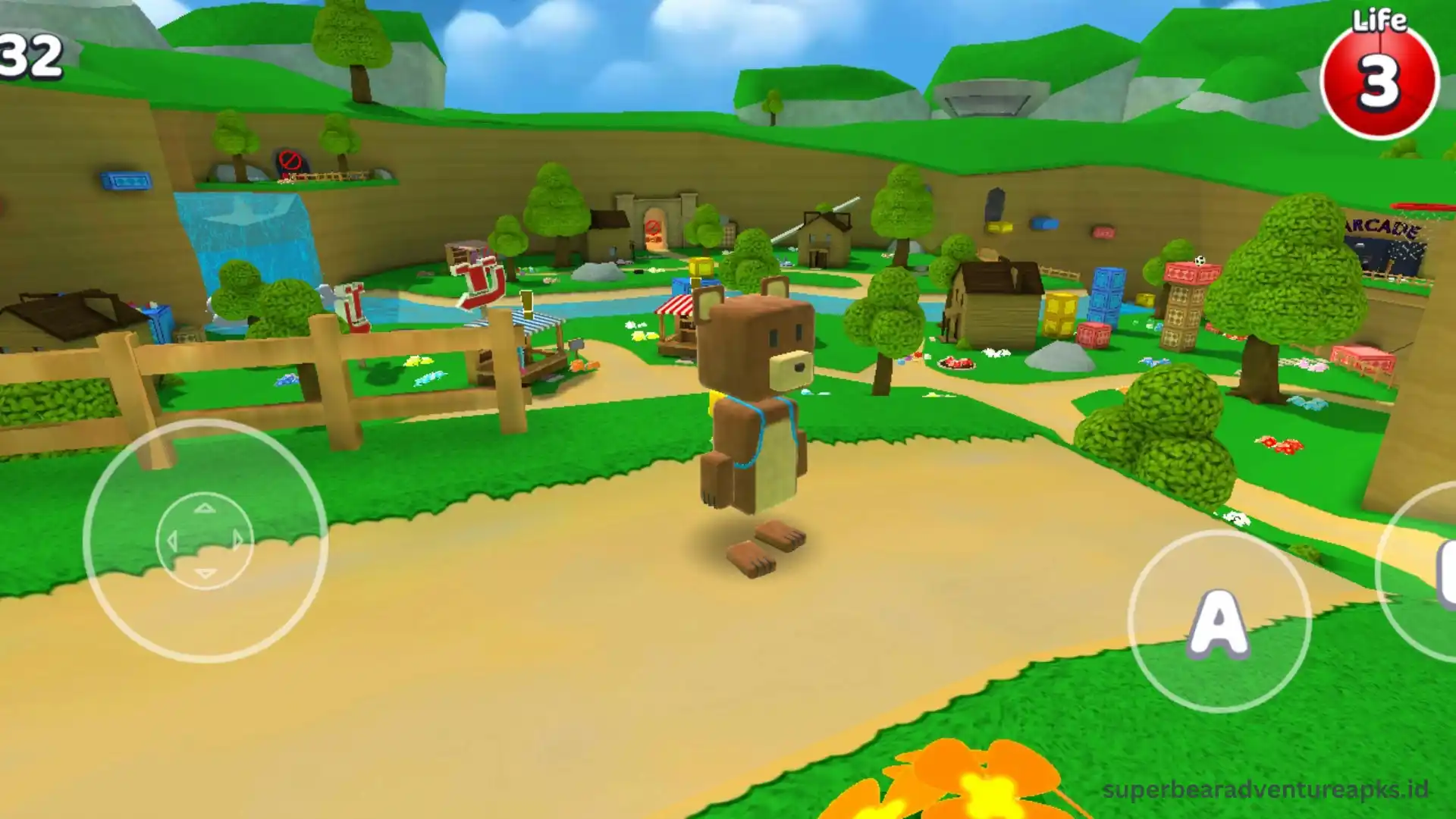Super Bear Adventure iOS Download for iPhone & iPad (v13.0.6) 2 Super Bear Adventure iOS gameplay image showing the bear character exploring a colorful adventure world