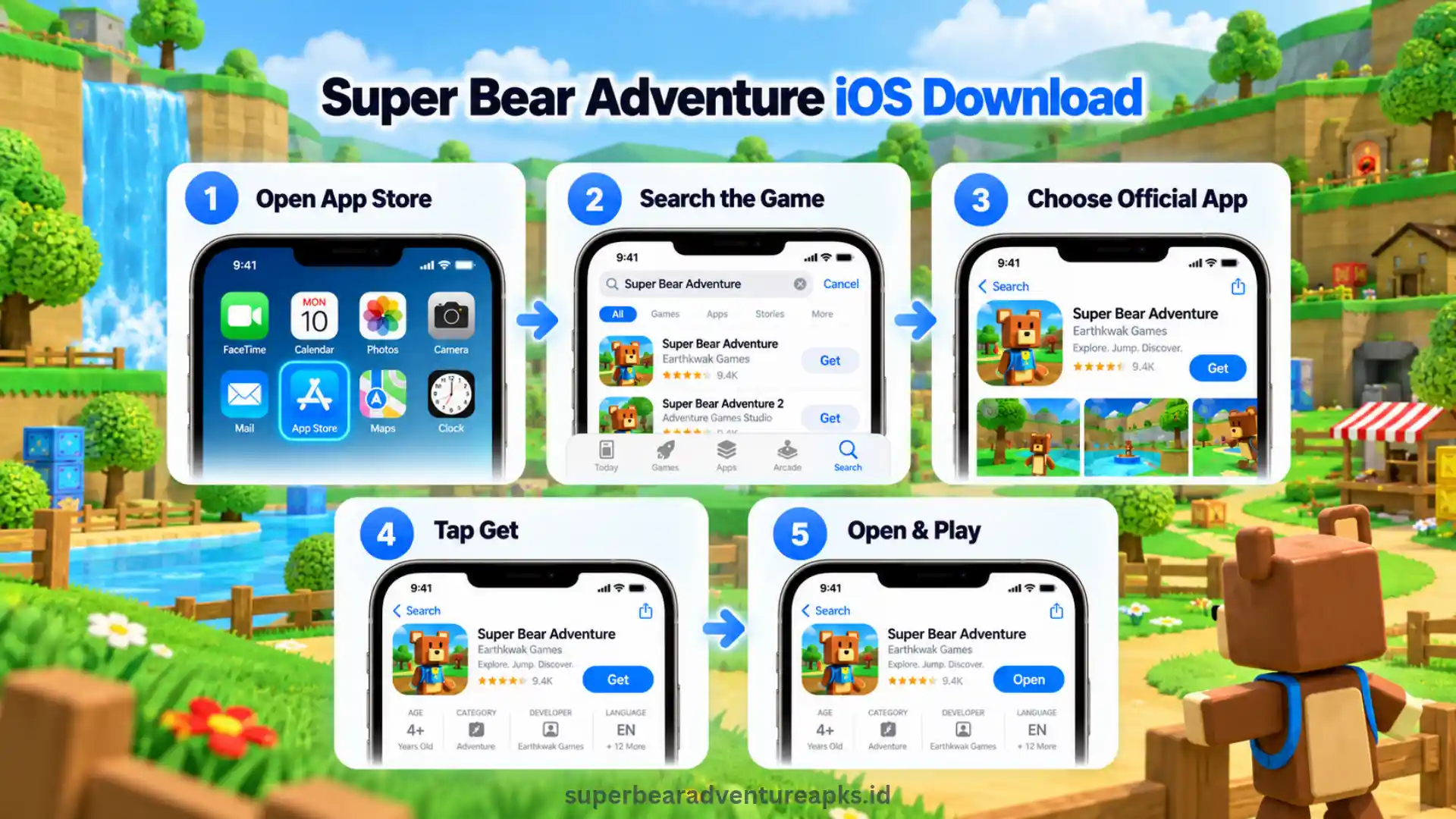 Super Bear Adventure iOS Download for iPhone & iPad (v13.0.6) 3 Super Bear Adventure iOS Store Download on iPhone